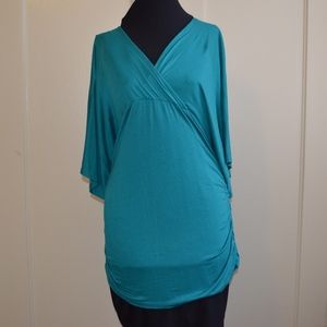 NY&Co Manhattan Tee Shirred Wrap Keyhole Top